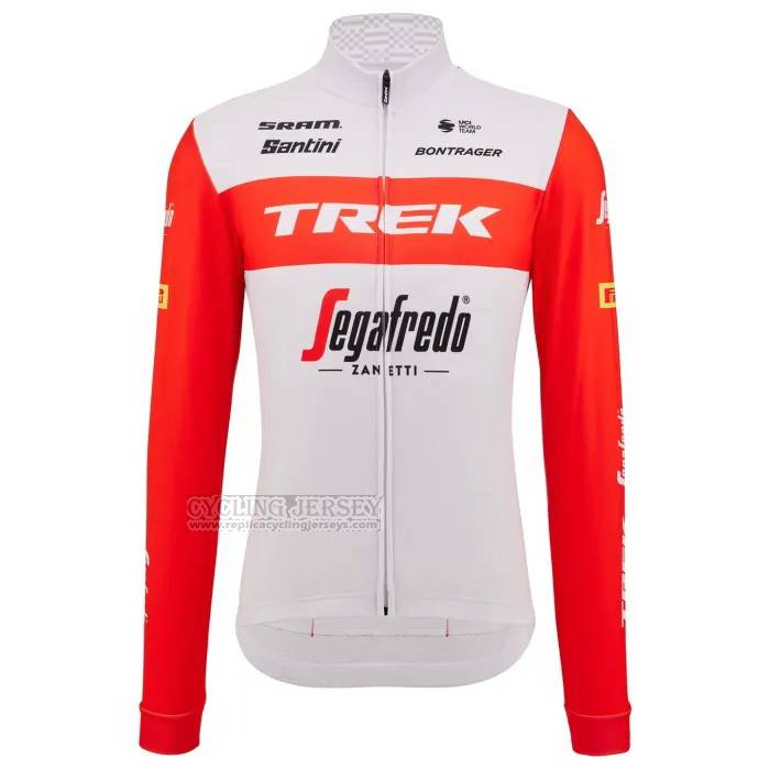 2023 Cycling Jersey Trek Segafredo Orange White Long Sleeve And Bib Short